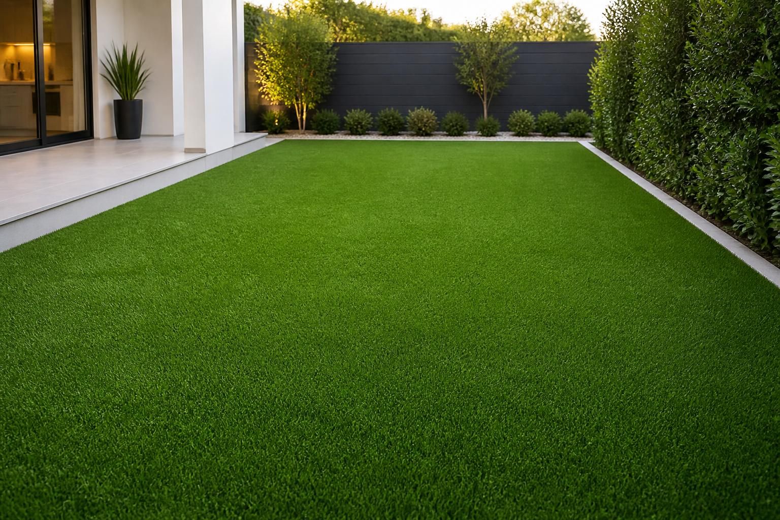 Finished turf installation with smooth seams and even color.